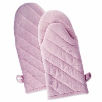 Design Imports CAMZ37738 Rose Solid Chambray Oven Mitt - Set of 2