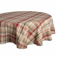 Design Imports CAMZ37778 70 in. Round Give Thanks Cabin Plaid Tablecloth