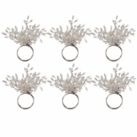 DII Silver Beaded Burst Napkin Ring (Set of 6)