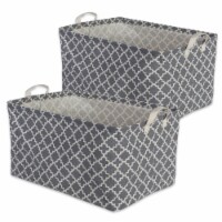 Design Imports CAMZ38325 10.5 x 13 x 8.5 in. Pe Coated Cotton & Poly Lattice Laundry Rectangl