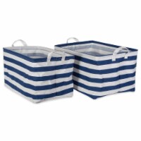 Design Imports CAMZ38358 Pe Coated Cotton & Poly Stripe Laundry Rectangle Assorted Storage Bi