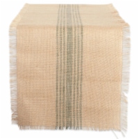 Design Imports CAMZ38419 14 x 72 in. Artichoke Middle Stripe Burlap Table Runner