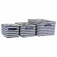 Design Imports CAMZ38423 Pe Coated Herringbone Woven Cotton Stripe French Rectangle Laundry S