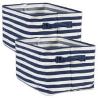 Design Imports CAMZ38424 12 x 8 x 7.5 in. Pe Coated Herringbone Woven Cotton Stripe French Re