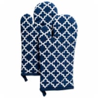 Design Imports CAMZ38485 Nautical Blue Lattice Oven Mitt - Set of 2