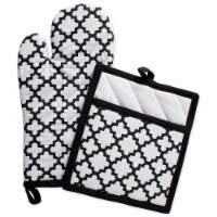 Design Imports CAMZ38496 Lattice Oven Mitt & Potholder Set - White