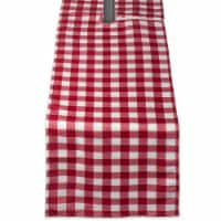 DII Red Check Outdoor Table Runner With Zipper