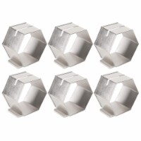 Design Imports CAMZ38989 Antique Silver Place Holder Napkin Ring Set - Set of 6
