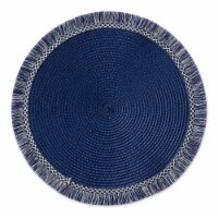 Design Imports Fringed Placemat - Midnight Blue Perspective: Main
