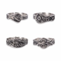 DII Assorted Silver Spoon Napkin Ring (Set of 4)