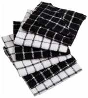 Design Imports CAMZ75300 Black Combo Windowpane Dishcloth - Set of 6