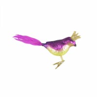 Midwest 8  Purple Glass Bird with Crown Clip-On Christmas Ornament