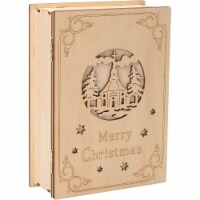 Ganz Lighted Merry Christmas Nativity Book 8 x 6 Brown Plywood Holiday Decoration