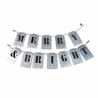Midwest 2pc Black  MERRY and BRIGHT  Christmas Banner with Cutout Stars