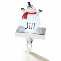 Midwest 6.75  White and Red LED Lighted Frosted Snowman Christmas Stocking Holder