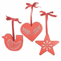 Midwest 4.75  Country Cabin Red and White Transparent Glass Silhouette Star Christmas
