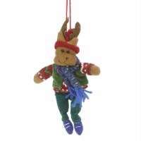 Midwest 7  Bohemian Holiday Plush Moose Boy with Dangling Legs Christmas Ornament