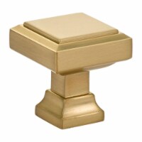 Emtek 86295US4 1.25 in. Geometric Square Cabinet Knob, Satin Brass