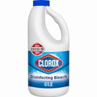Clorox Disinfecting Bleach, Regular - 43 Ounce Bottle (Pack of 8)