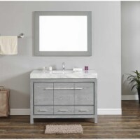 InVanity GK48S-130E-WM 48 in. Milton Grey Oak Single Vanity with Wide Line Counter