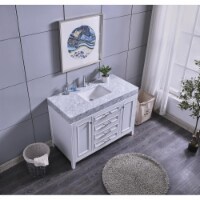 InVanity W48S-119E-WM 48 in. Austin White Single Vanity with Wide Line Undermount Sink