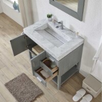 InVanity GK36S-113E-WMR 36 in. Ellana Grey Oak Single Vanity with Ramp Style Sink