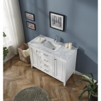 InVanity W48S-119U-WM 48 in. Clifton White Single Vanity with Standard Undermount Sink