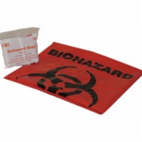 First Aid Only Biohazard Bags,20 gal.,Red  21-022B1