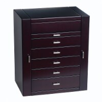 Mele & Co. Geneva Upright Wooden Jewelry Box in Java Finish
