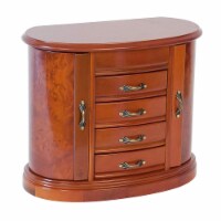 Mele Designs Leigh Wooden Jewelry Box in Burlwood Oak Finish