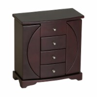 Mele and Co Simone Oval Cut-Out Upright Wooden Jewelry Box in Mahogany Finish