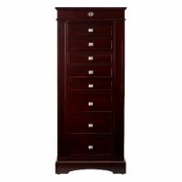 Mele & Co. Olympia Wooden Jewelry Armoire in Dark Walnut Finish