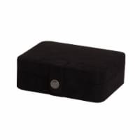 Mele and Co Giana Plush Fabric Jewelry Box with Lift Out Tray in Black