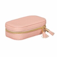 Mele and Co Lucy Travel Jewelry Case in Textured Pink Vegan Leather