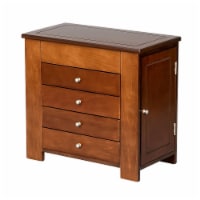 Mele and Co Makenna Wooden Jewelry Box in Rustic Walnut Finish