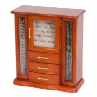Mele and Co Richmond Wooden Jewelry Box in Walnut Finish