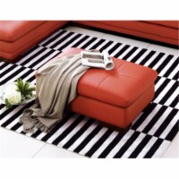 JandM Furniture  Italian Leather Ottoman - Brown