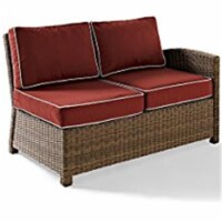 Bradenton Outdoor Wicker Sectional Left Corner Loveseat, Sangria