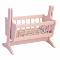Wooden Doll Swinging Cradle, Pink