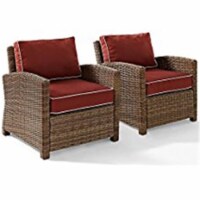Bradenton 2 Piece Outdoor Wicker Seating Set, Sangria