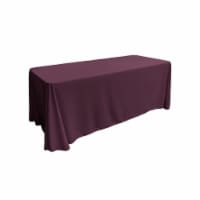 TCpop90x156-EggplantP42 Polyester Poplin Rectangular Tablecloth, Eggplant - 90 x 156 in.