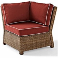 Bradenton Outdoor Wicker Sectional Corner Chair, Sangria