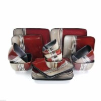 16 Piece Double Bowl Stoneware Dinnerware Set