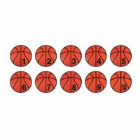 12 in. Numbered Poly Basketball Spots, Set of 10