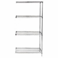 Wire Shelving Add On Unit With 4 Shelves Stainless Steel - 24 x 36 x 74 in.