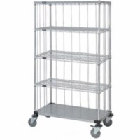 Rods & Tabs Enclosure Cart with 4 Chrome Wire Shelves - 63 in.