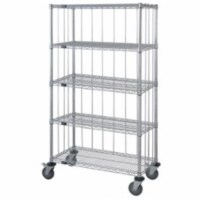 Rods & Tabs Enclosure Cart with 4 Chrome Wire Shelves - 63 in.