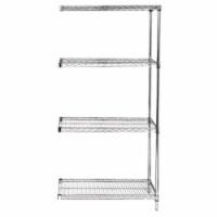 Stainless Steel Wire Shelving Add On Unit with 4 Shelves - 24 x 36 x 63 in.