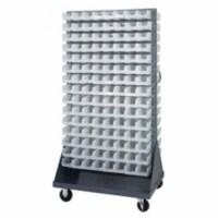 Mobile Louvered Rack With 240 Bins Clear