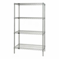 Stainless Steel Wire Shelving Unit With 4 Shelves - 24 x 36 x 74 in.